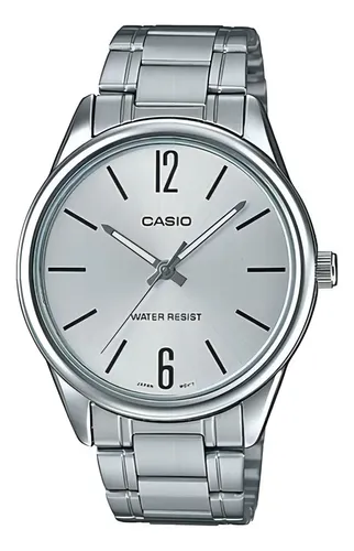 Reloj Casio Mtpv005 7b Hombre Acero Inoxidable Plateado Fondo Plateado MTP-V005D-7B