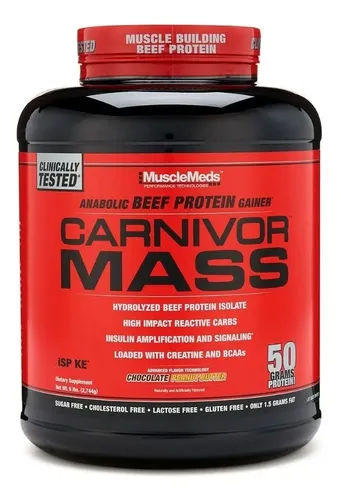 Proteína en Polvo MuscleMeds Carnivor Mass Chocolate Maní 2.72kg