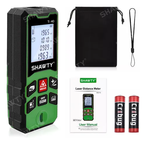 SHAWTY Medidor Láser De Distancia 50m, Telémetros Láser, Retroiluminación LCD, Medidor De Distancia Láser Silenciable, Medidor Láser para Viviendas, Edificios, Áreas