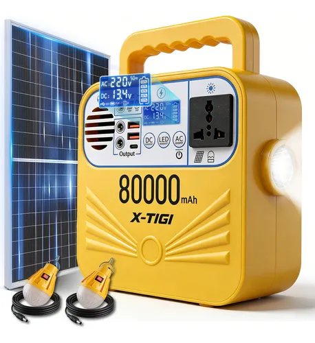 Generadores Electricos Solar Estación de Energía Portátil 400W Batería para Panel solar- Generador Solar - Ideal para Camping, Emergencias, Cortes de Luz