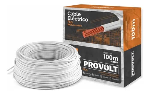 Cable Eléctrico Thw Cobre Calibre 12 100m Plus Cubierta Blanco