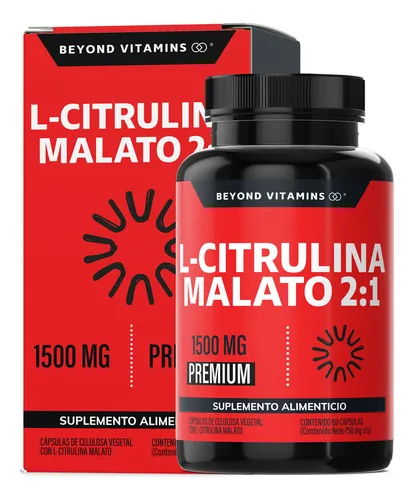 L- Citrulina Malato 2:1 | 1500mg De L - Citrulina Malato Puro Pre Entreno| L - Citrulline Malate |Oxido Nítrico - Tecnología De Cápsulas Veganas Pre Workout - (60 Cápsulas)