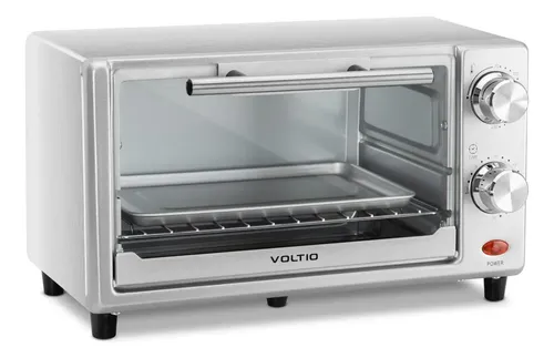 Horno Eléctrico Tostador De Mesa 11 L Acero Inoxidable 700W Con Temporizador 30 Min Bandeja Extraible Voltio