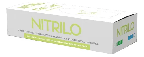 Guantes nitrilo UniSeal desechables antideslizantes verdes talla M x 100 unid