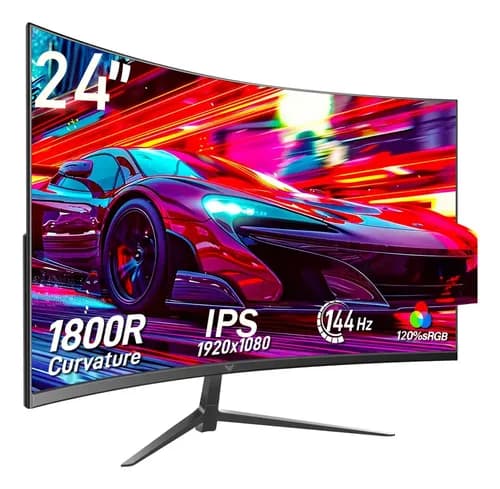 24 Ips Pantalla 144hz Monitor Micro Curvo Computadora Con Bisel Ultra Delgado Gamer 1k 120%srgb Full Hd,1ms,para Pc Xbox Series X/s,hdmi