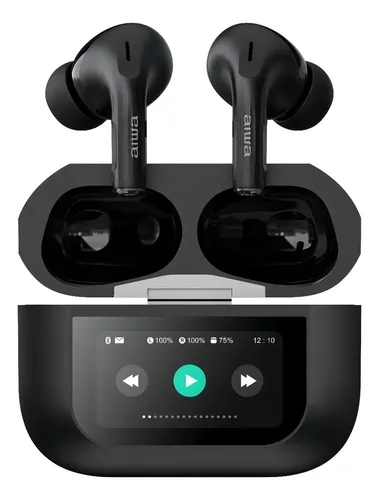Auriculares In-ear Inalámbricos Aiwa Awtwsgprob Con Cancelación De Ruido Negro