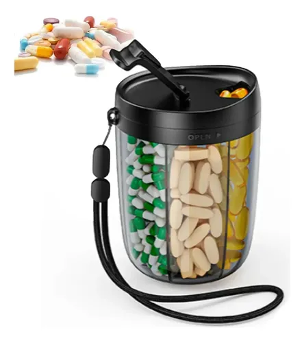 Dispensador Organizador Pastillero De Viaje 6 Compartimentos