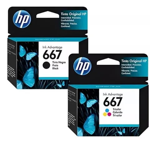 Kit de cartuchos HP 667 negros y 667 de color 2376 2776 120 páginas