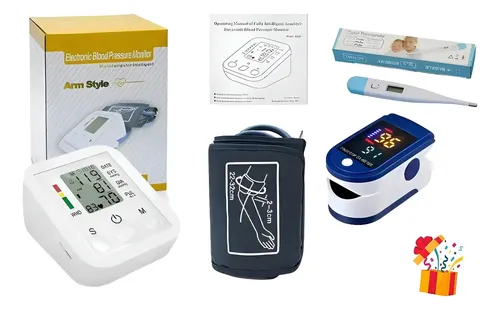 Baumanometro de Presion Medidor Arterial. Monitor De Brazo, Oximetro Termometro Kit Sacre Solutions