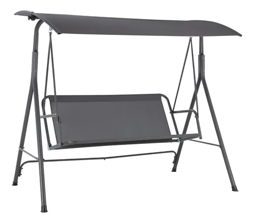 Columpio Exterior Con Toldo Para 3 Personas Amulay Banco Mecedor Jardín Terraza