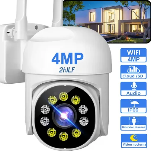 2NLF Cámara de Seguridad Exterior camaras vigilancia Wifi Audio Blanco