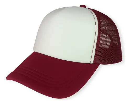 Gorra Lisa De Malla/esponja Trucker Camionero P Sublimar Color B/ Vino Talla Unitalla