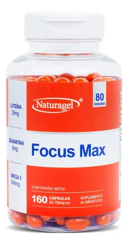 Focus Max | Luteína + Zeaxantina | 160 Cápsulas | Naturagel Sin Sabor