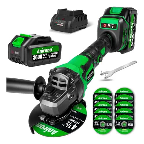 Esmeriladora Angular Inalámbrica 4-1/2 Sin Carbones Anirona