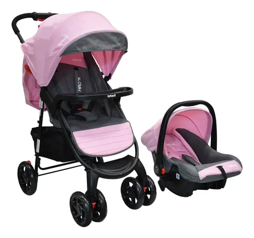 Infanti Carriola Sistema De Viaje Hiro TS Con Portabebé Color Rosa