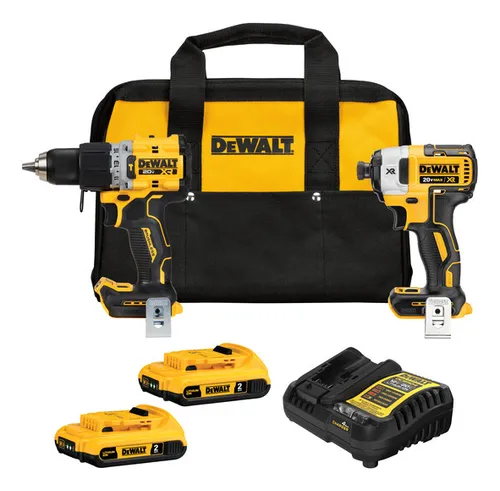 Kit De Taladro Percutor Atornillador 1/2 Dck2490d2 Dewalt Color Amarillo 20V Frecuencia 60 Hz
