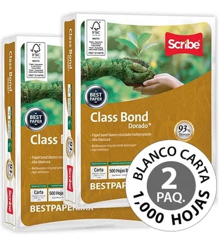 Papel Class Bond Dorado Carta - 2 Paquetes (1,000 Hojas)