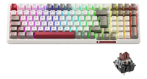Teclado Mecánico Español Thunderobot K98 Gasket Rgb Hot Swap 3/5 Pins Ergonómico 98 Layout Teclado Alfanumerico 100% Anti-Ghosting OUTEMU Teclado Brown Switch Para PC USB Gamer