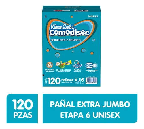 Pañales KleenBebé Comodisec Etapa 6 Unisex 120 piezas