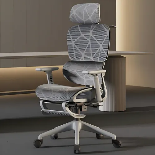 Silla Oficina Ergonómica Mesh-cojín Reclinable Giratoria Color Gris Material del tapizado Tela de malla