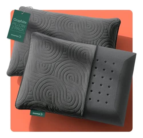 2 Almohadas Memory Foam Carbón Dreamlab Graphite Estándar Color Grafito