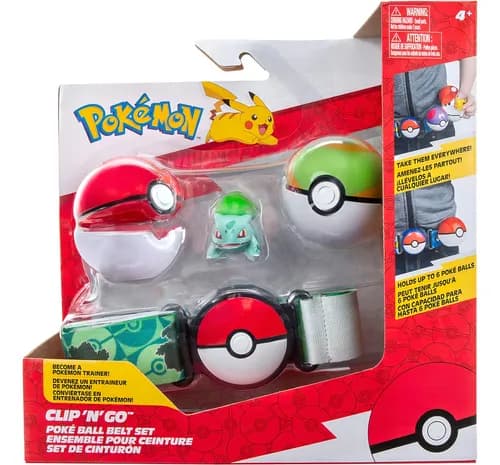 Juguete Pokémon Cinturón De Pokébola Bulbasaur Clip N Go