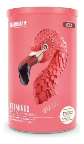 Birdman Fitmingo Proteína Vegana en Polvo | con Inositol & Ácido Hialurónico | Sin Lácteos | Moka | 510g