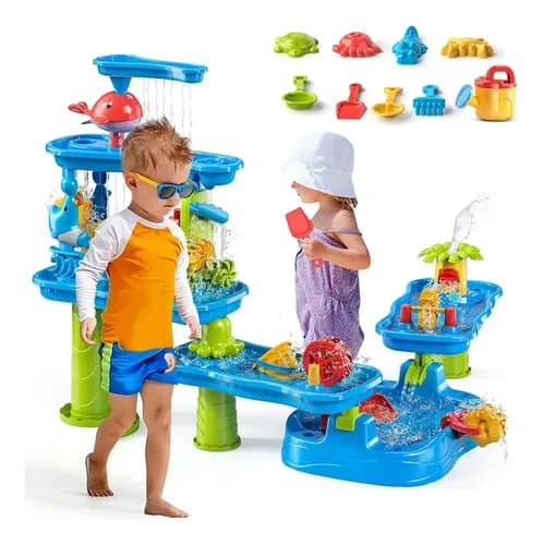 6 Niveles Juguetes Niños Playa Mesa Agua Arena In/exterior