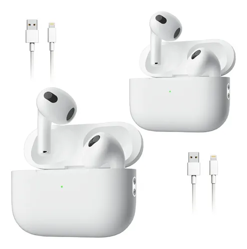 2 PCS Audífonos Bluetooth Compatible iPhone Xiaomi Android Blanco