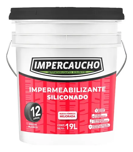 Impermeabilizante Impercaucho 12 Años Cubeta 19 Lts Color Terracota