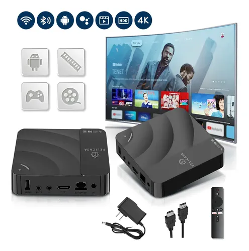 F Felicasa Internet Streaming Tv Box Android 13.0 4k Full Hd 8+128gb 3840x2160 Android Tv Box Game Box Tv Stick Para Google App Store,youtube, Netflix Cable Usb Tv Android