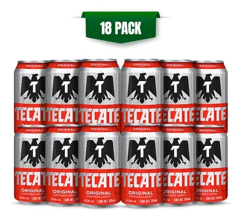 Cerveza Tecate Pilsner Dorada 355 mL Pack 18 Latas
