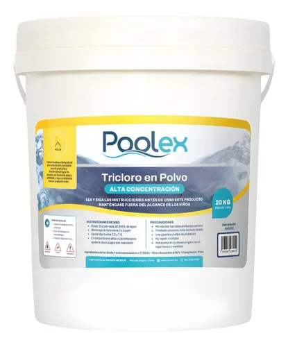 Cloro En Polvo Para Alberca Piscina Alta Concentración Poolex 20 Kg