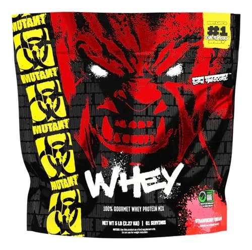 Proteina Mutant Whey 5 Lb Sf W3 Sabor Crema de fresa