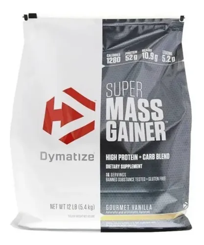 Suplemento en polvo Dymatize Carbohidratos de Super Mass Gainer sabor vainilla gourmet x 5.4kg