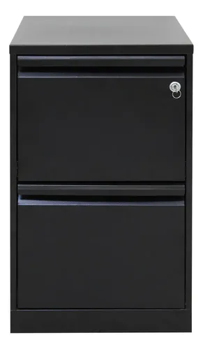 Mobicube Archivero Metálico 2 Gavetas Carta Con Cerradura Negro