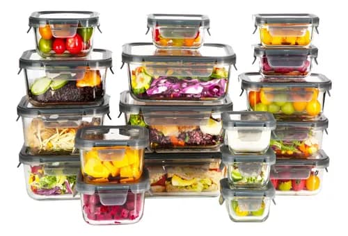 Juego 18 Recipientes Contenedores Vidrio E W Jumbo Hermético