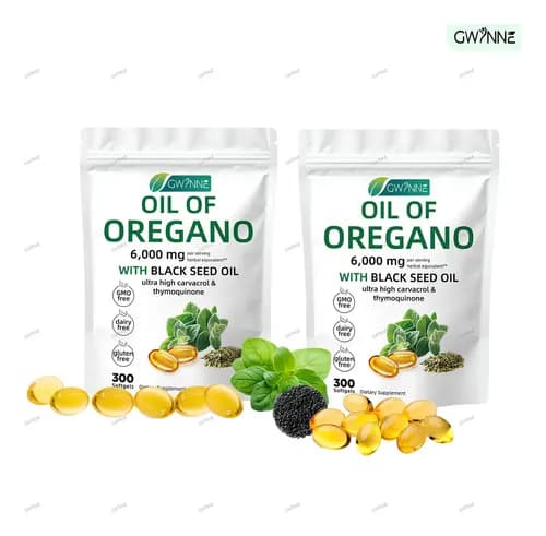 Gwynne Micro Ingredients Aceite De Orégano Cápsulas Oil Of Oregano Blandas 6000mg Por Dosis 300 Cápsulas 2pcs