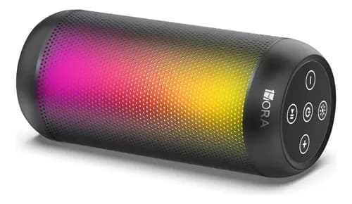 Bocina Bluetooth Portátil con Luces RGB TWS Estéreo 1hora BOC242N USB TF AUX Radio FM Carga Tipo C Manos Libres