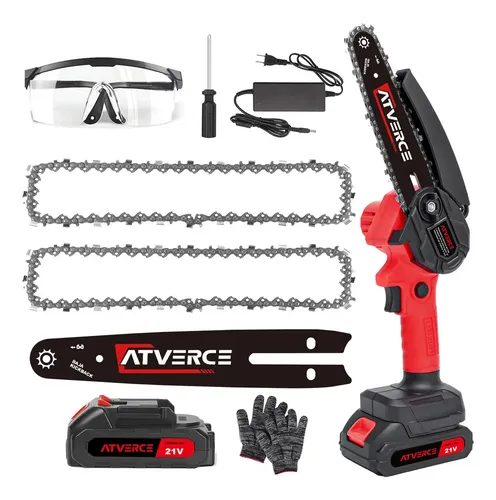 Mini Motosierra Eléctrica Inalámbrica 6" Atverce Jardinería y Bricolaje