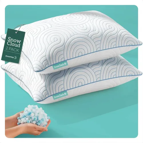 Almohada Memory Foam King Size Dreamlab Polar Cloud 2 Pack, Ajustable, Funda Fría Al Tacto, Hipoalergénica