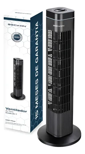 Ventilador De Torre Silencioso Oscila Bv-7 Beckon 74cm Estructura Negro