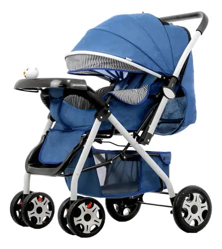 Carriola Para Bebé Musical Plegable Ligera Ultra Premium Color Azul