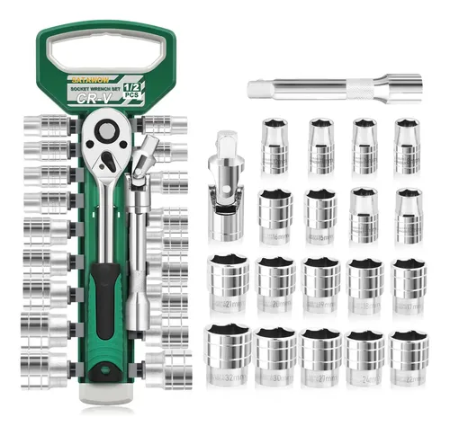 Goxawee® G5372 Set De Llaves Trinquete De 1/2 Pulgadas Manga Juego De Herramientas Datos Alto 8 - 32 Mm Para El Hogar Juego De Herramientas Mecánicas