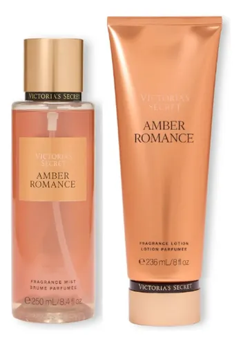 Set Victoria's Secret Crema Loción Amber Romance 250 mL Perfume Mujer