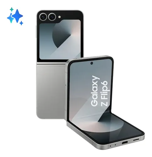 Teléfono celular Samsung Galaxy Z Flip6 5g, 256 GB, 12 GB de RAM, pantalla 6.7, cámara. Dual+ Selfie de 50 megapíxeles, Galaxy Ai, gris - Excelente (Reacondicionado)