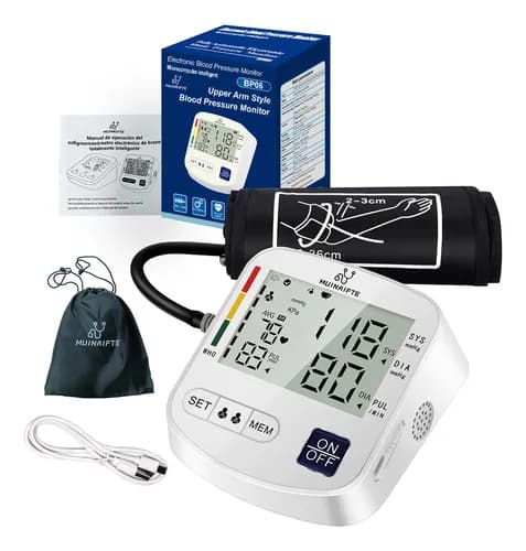 Monitor Digital Automático MUINAIFTE de Toma Presión de Brazo Uso de Emisiones de Audio dn Español