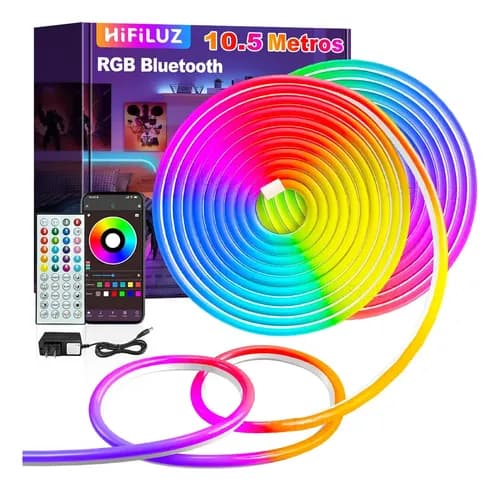 HIFILUZ 10.5m Tiras Led Neon Flexible Bluetooth Rgb Manguera Luces Luz Led Pequenas Música Ip68 App Control Luces Para Cuarto Tv Exterior De Interiores Decorativas Cortable Efectos De Iluminación 24V