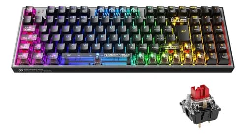 Teclado Mecanico Gamer Español Latino Machenike K500-b94 Rgb Para Pc 95 Teclas Parcialmente Transparentes 100 % Antighosting Hotswap Computadora Tecla Ergonomico Teclado para Pc