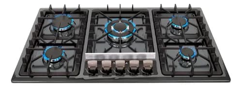 Parrilla De Empotrar De 5 Quemadores De Acero Negro